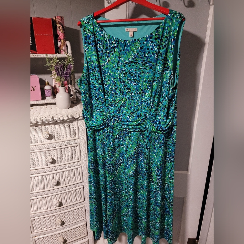 Cynthia Rowley Sequin Embellished Blue and Green Midi Sundress